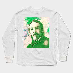 Robert Louis Stevenson Green Portrait | Robert Louis Stevenson Artwork 9 Long Sleeve T-Shirt